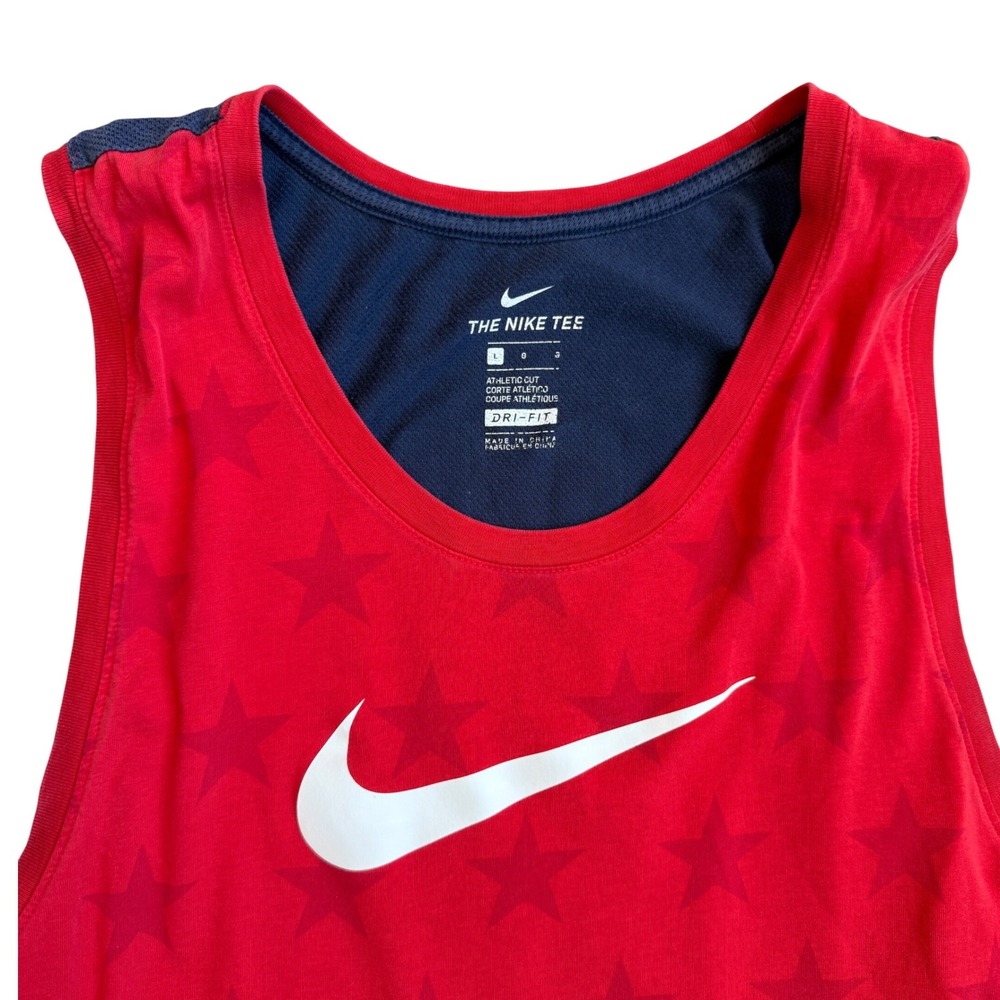 Nike USA Basketball‎ Dri-FIT Tank Top Red Star Pattern Navy Blue Womens Large - Picture 3 of 3